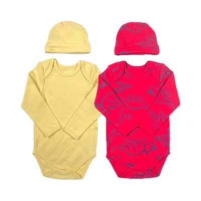 Organic Cotton Baby Clothes Romper for 3-6 Months Newborns Snap Button and Cap Included