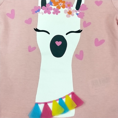 Jersey Fabric Type Girls Tshirt Kids Crewneck Button Child Pullover for Infant Toddlers