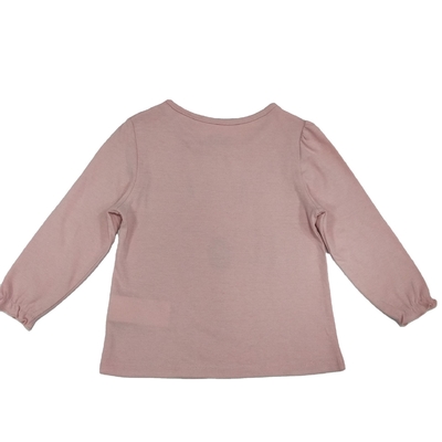 Jersey Fabric Type Girls Tshirt Kids Crewneck Button Child Pullover for Infant Toddlers