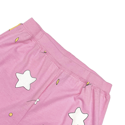 Pajamas Girl 2 Pieces Set Kids Pajamas Cotton Rib Cuff Kids Clothing with Small MOQ